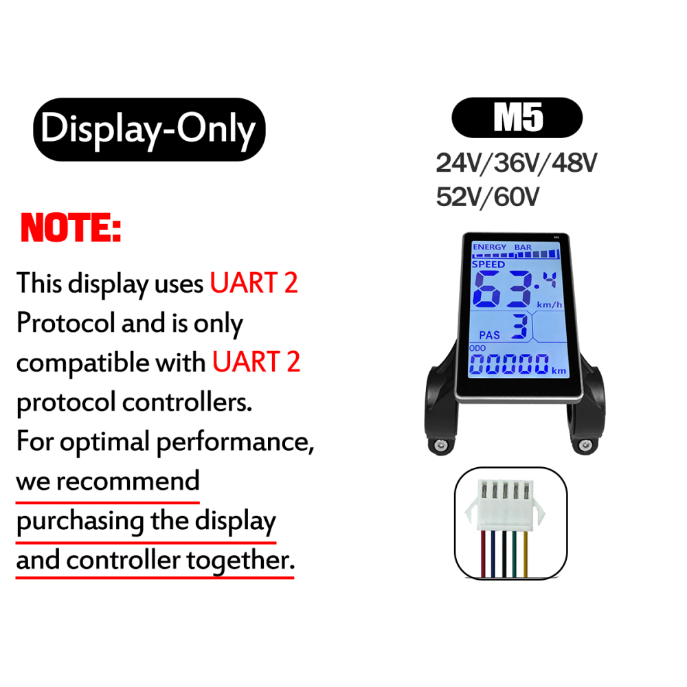 Kunray G51 Ebike Display 24-48V LCD Display for Electric Scooter Electric Bike Accessories
