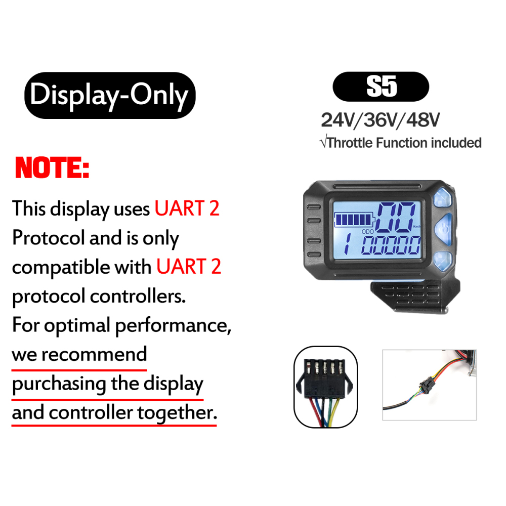 Kunray G51 Ebike Display 24-48V LCD Display for Electric Scooter Electric Bike Accessories