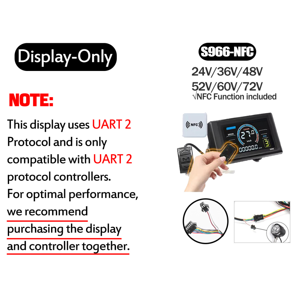 Kunray G51 Ebike Display 24-48V LCD Display for Electric Scooter Electric Bike Accessories