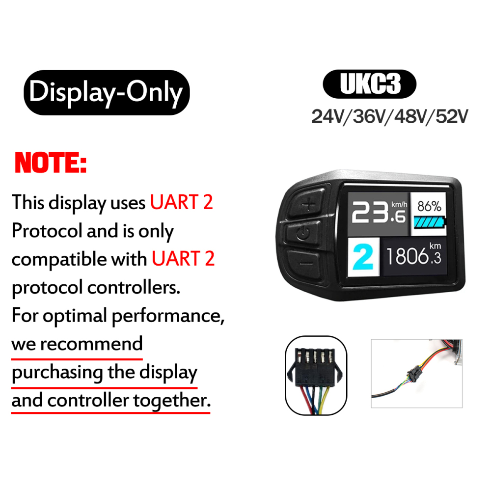 Kunray G51 Ebike Display 24-48V LCD Display for Electric Scooter Electric Bike Accessories