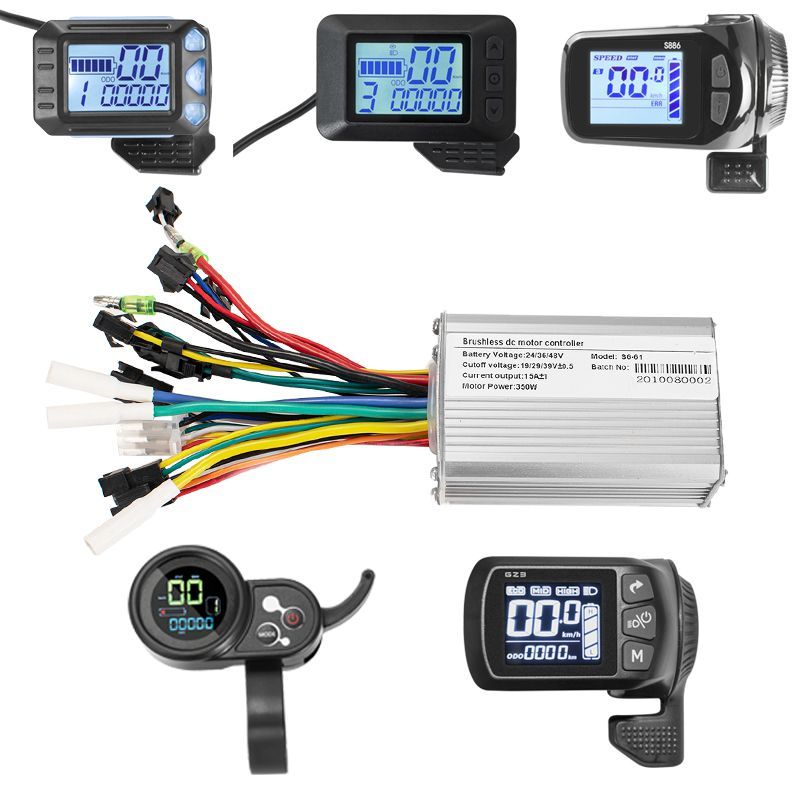 Kunray S6-61 S9-61 24V-48V 250W 350W 500W Brushless Controller with Thumb Throttle LCD Display for Electric Bike Scooter