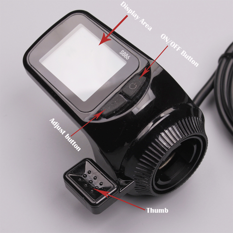 Kunray S6-61 S9-61 24V-48V 250W 350W 500W Brushless Controller with Thumb Throttle LCD Display for Electric Bike Scooter