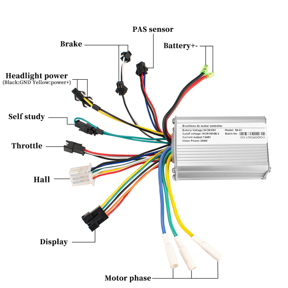 Kunray S6-61 S9-61 24-48V 250/350/500W BLDC Controller Kit with LCD Display Ebike Accessories