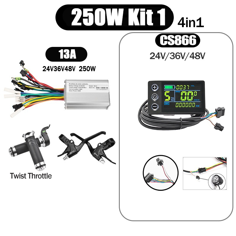 Kunray S6-61 S9-61 24-48V 250/350/500W BLDC Controller Kit with LCD Display Ebike Accessories