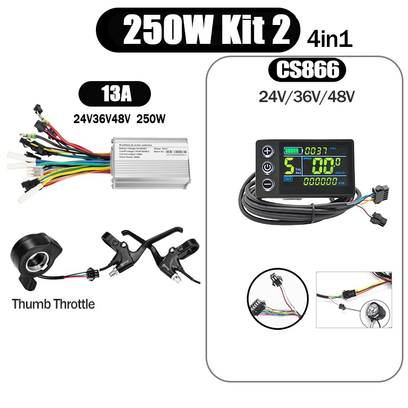 Kunray S6-61 S9-61 24-48V 250/350/500W BLDC Controller Kit with LCD Display Ebike Accessories