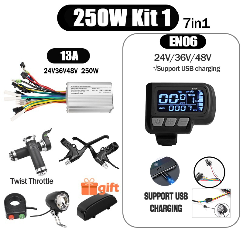 Kunray S6-61 S9-61 24-48V 250/350/500W BLDC Controller Kit with LCD Display Ebike Accessories