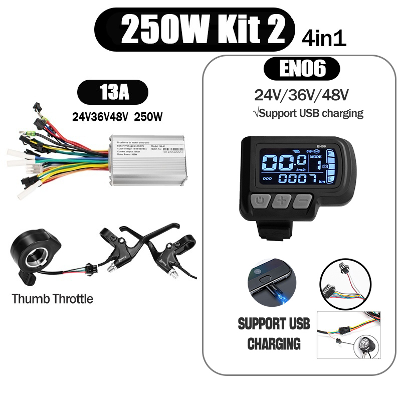 Kunray S6-61 S9-61 24-48V 250/350/500W BLDC Controller Kit with LCD Display Ebike Accessories