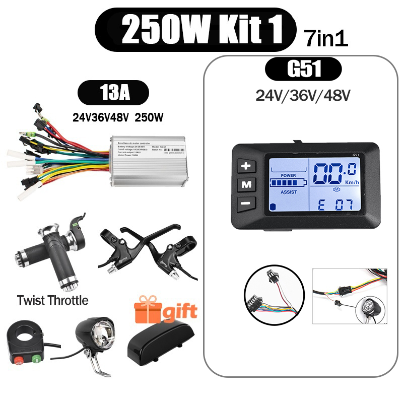 Kunray S6-61 S9-61 24-48V 250/350/500W BLDC Controller Kit with LCD Display Ebike Accessories