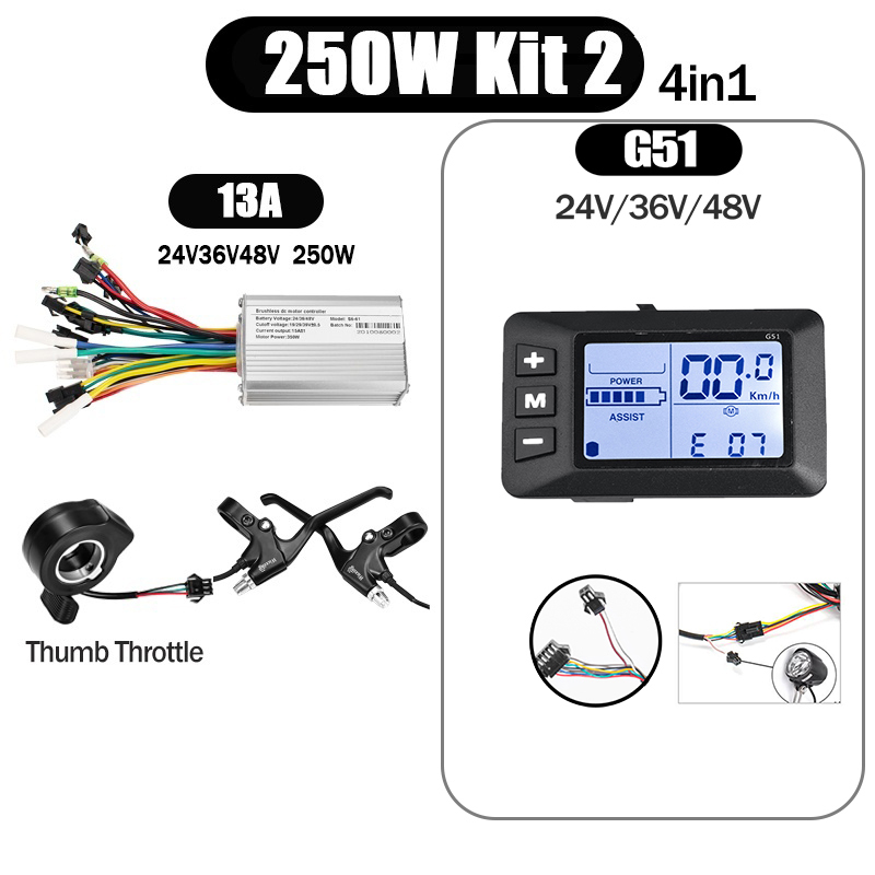 Kunray S6-61 S9-61 24-48V 250/350/500W BLDC Controller Kit with LCD Display Ebike Accessories