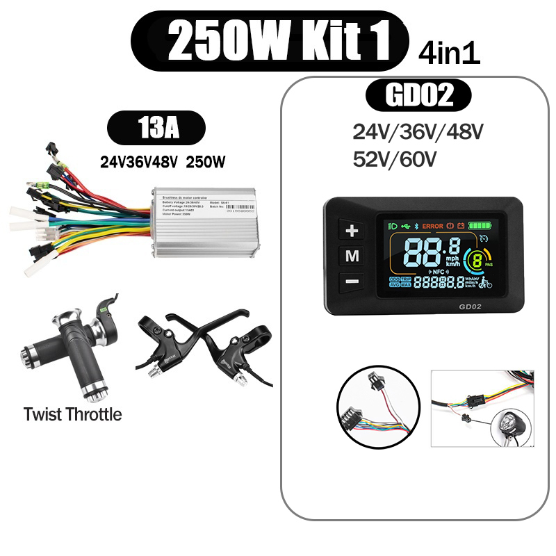 Kunray S6-61 S9-61 24-48V 250/350/500W BLDC Controller Kit with LCD Display Ebike Accessories