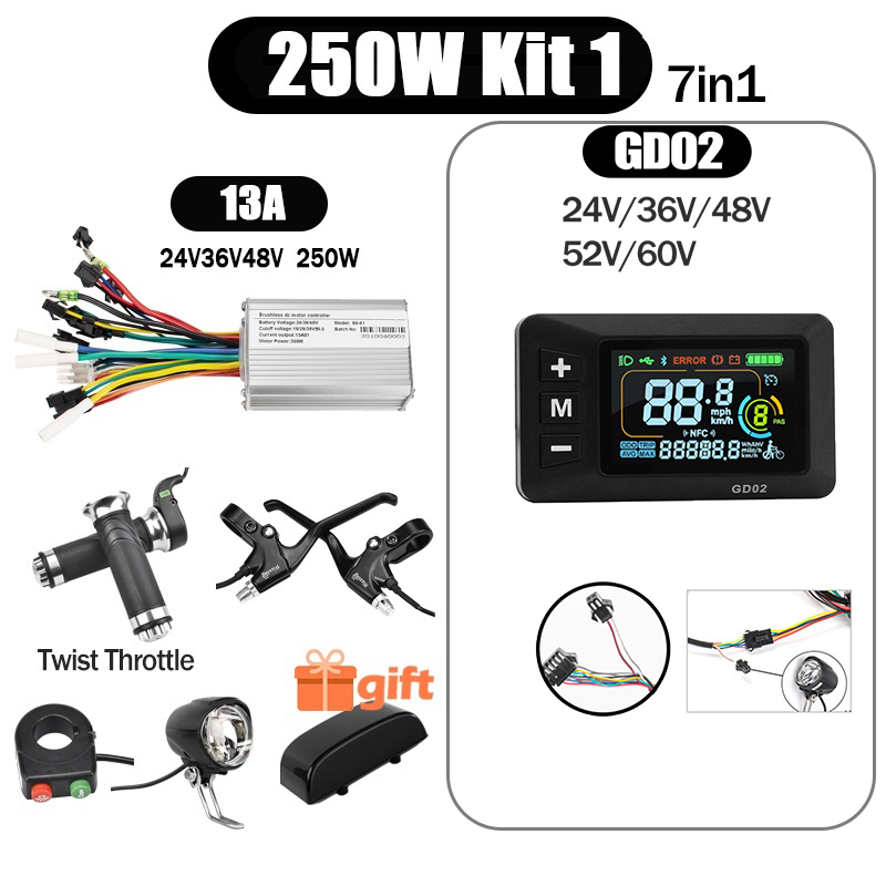 Kunray S6-61 S9-61 24-48V 250/350/500W BLDC Controller Kit with LCD Display Ebike Accessories