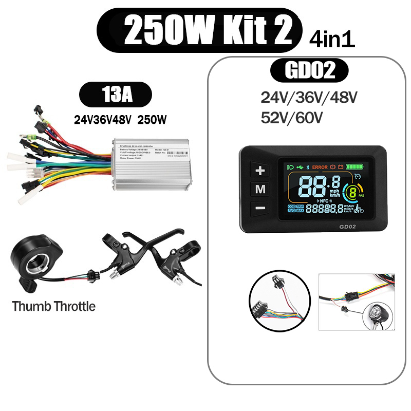 Kunray S6-61 S9-61 24-48V 250/350/500W BLDC Controller Kit with LCD Display Ebike Accessories