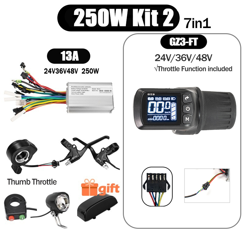 Kunray S6-61 S9-61 24-48V 250/350/500W BLDC Controller Kit with LCD Display Ebike Accessories