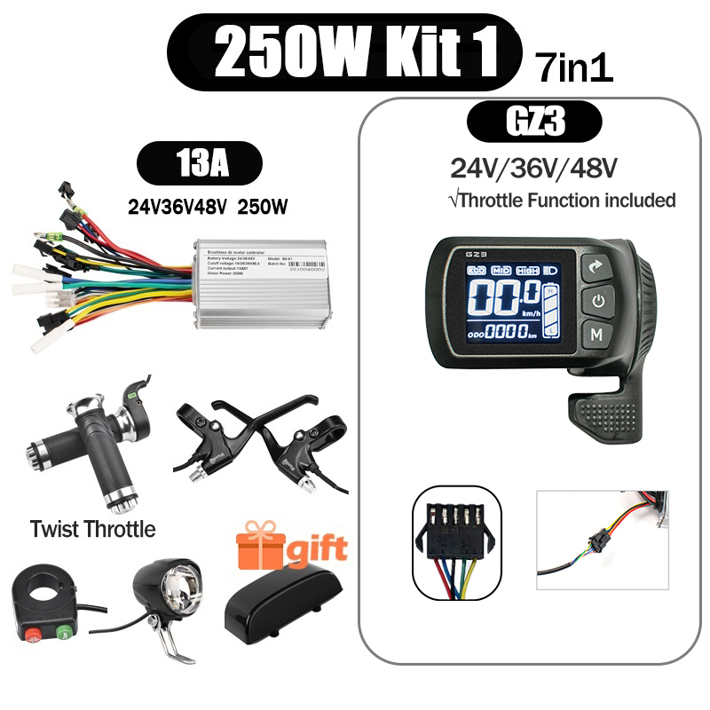 Kunray S6-61 S9-61 24-48V 250/350/500W BLDC Controller Kit with LCD Display Ebike Accessories