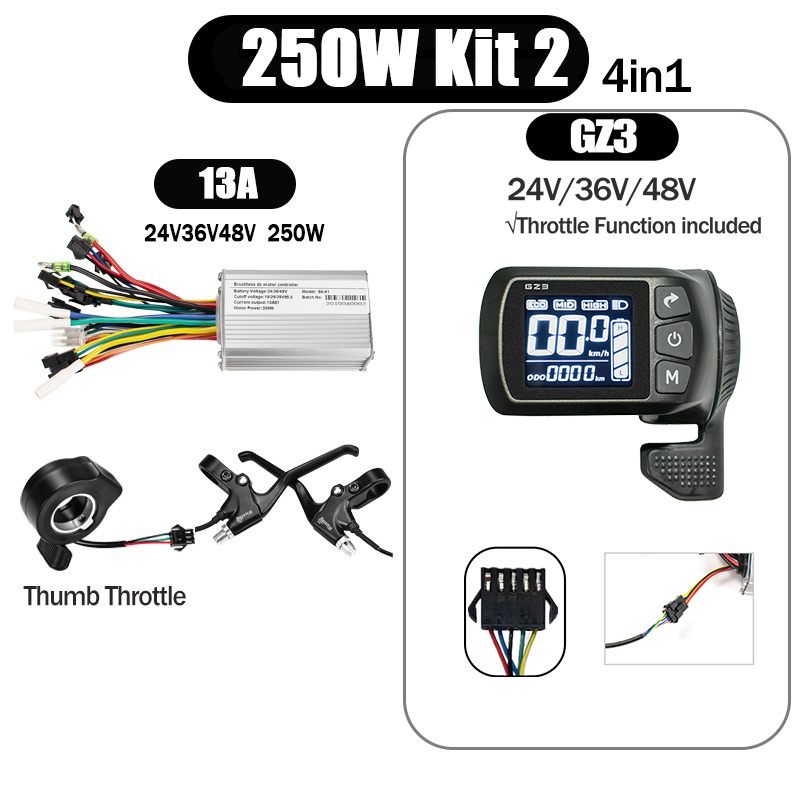 Kunray S6-61 S9-61 24-48V 250/350/500W BLDC Controller Kit with LCD Display Ebike Accessories