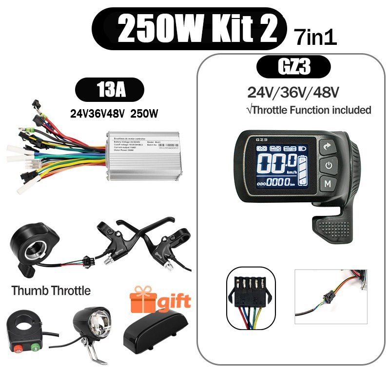Kunray S6-61 S9-61 24-48V 250/350/500W BLDC Controller Kit with LCD Display Ebike Accessories