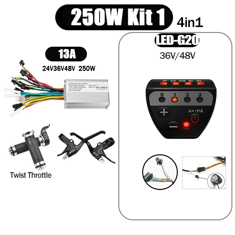 Kunray S6-61 S9-61 24-48V 250/350/500W BLDC Controller Kit with LCD Display Ebike Accessories