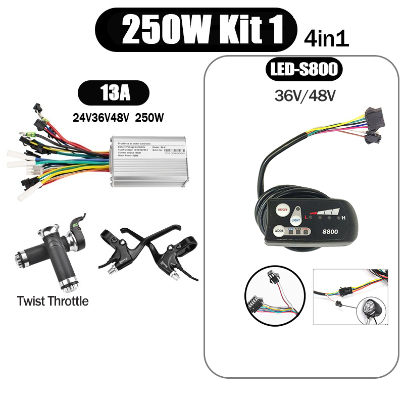 Kunray S6-61 S9-61 24-48V 250/350/500W BLDC Controller Kit with LCD Display Ebike Accessories