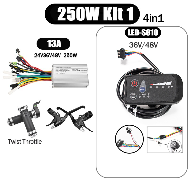Kunray S6-61 S9-61 24-48V 250/350/500W BLDC Controller Kit with LCD Display Ebike Accessories
