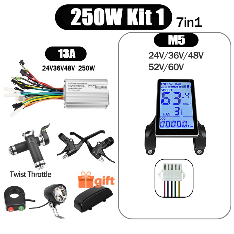 Kunray S6-61 S9-61 24-48V 250/350/500W BLDC Controller Kit with LCD Display Ebike Accessories