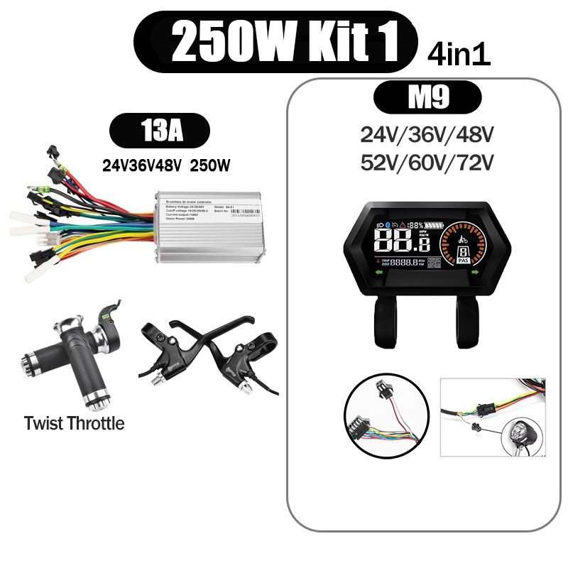 Kunray S6-61 S9-61 24-48V 250/350/500W BLDC Controller Kit with LCD Display Ebike Accessories