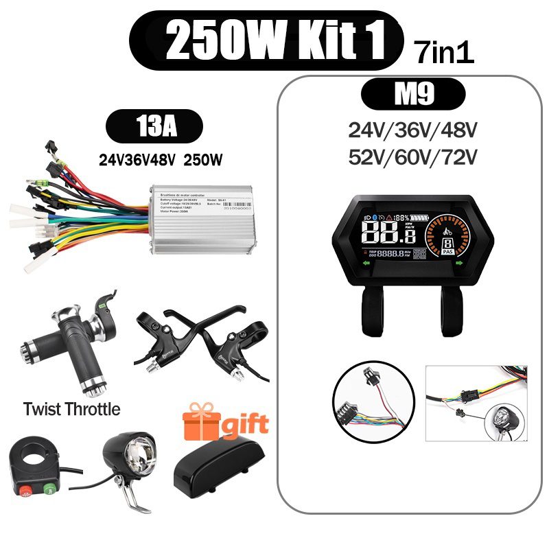 Kunray S6-61 S9-61 24-48V 250/350/500W BLDC Controller Kit with LCD Display Ebike Accessories