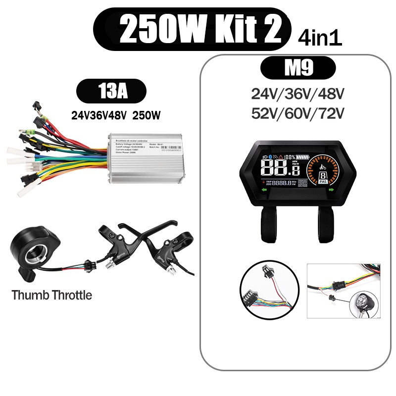 Kunray S6-61 S9-61 24-48V 250/350/500W BLDC Controller Kit with LCD Display Ebike Accessories