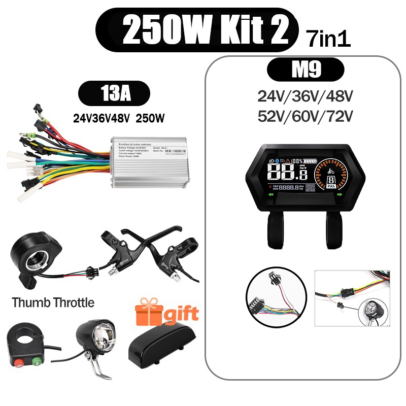 Kunray S6-61 S9-61 24-48V 250/350/500W BLDC Controller Kit with LCD Display Ebike Accessories
