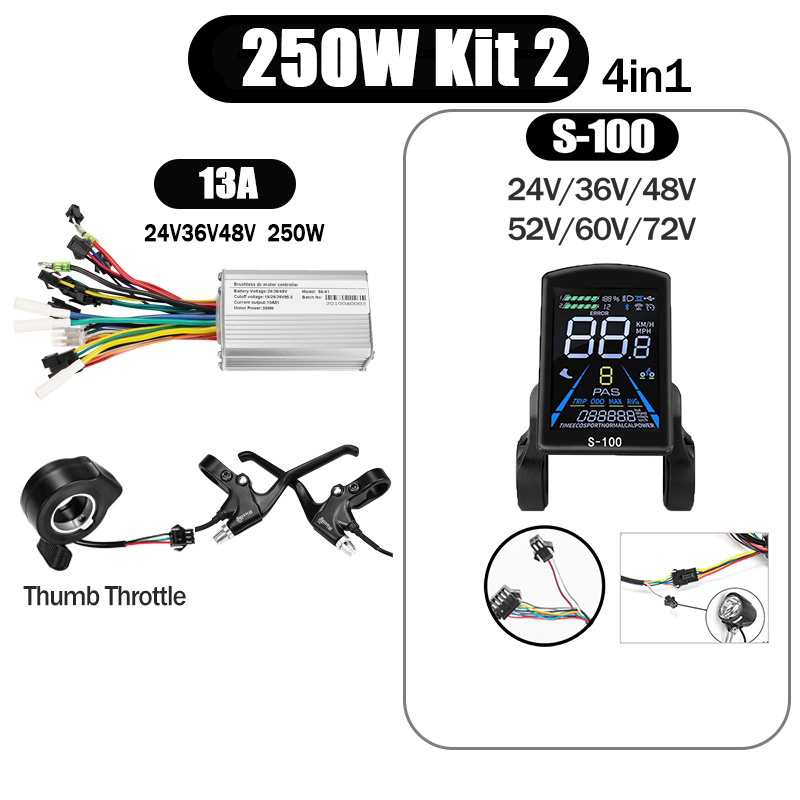 Kunray S6-61 S9-61 24-48V 250/350/500W BLDC Controller Kit with LCD Display Ebike Accessories