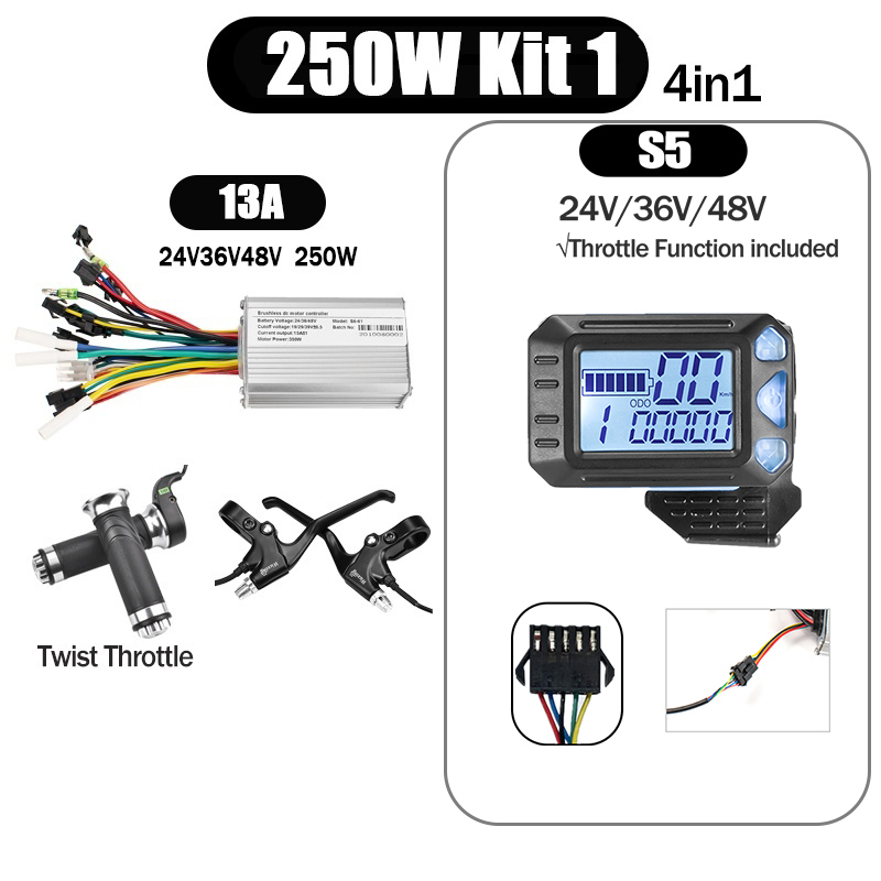 Kunray S6-61 S9-61 24-48V 250/350/500W BLDC Controller Kit with LCD Display Ebike Accessories