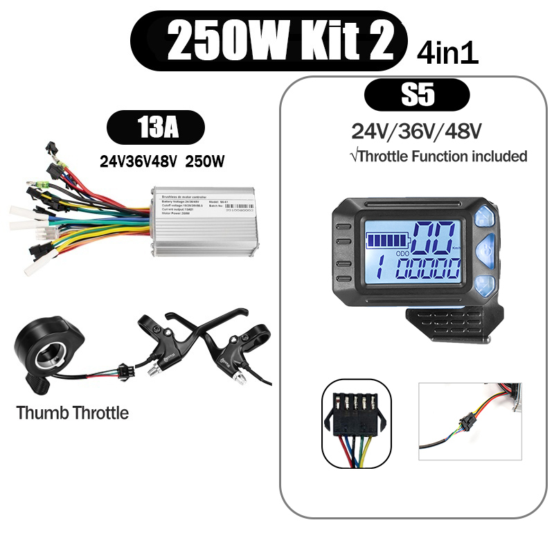 Kunray S6-61 S9-61 24-48V 250/350/500W BLDC Controller Kit with LCD Display Ebike Accessories