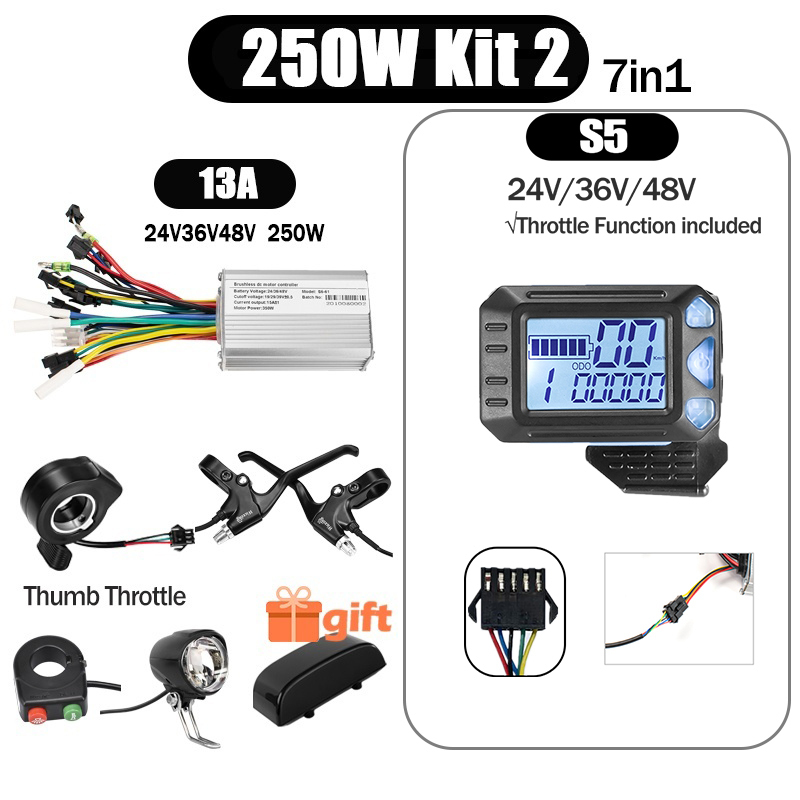 Kunray S6-61 S9-61 24-48V 250/350/500W BLDC Controller Kit with LCD Display Ebike Accessories