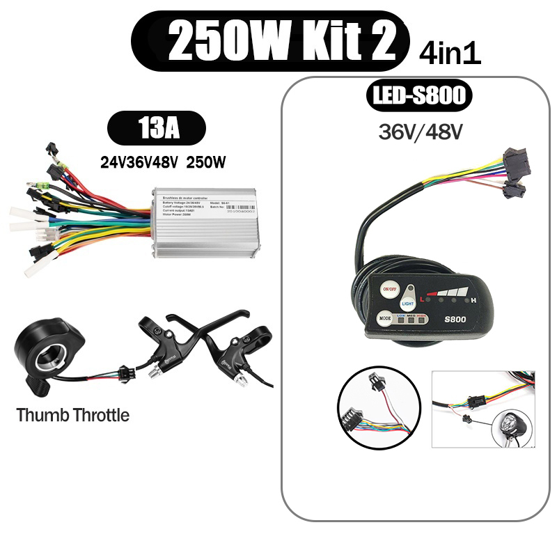 Kunray S6-61 S9-61 24-48V 250/350/500W BLDC Controller Kit with LCD Display Ebike Accessories