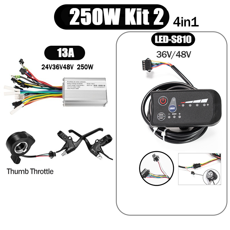 Kunray S6-61 S9-61 24-48V 250/350/500W BLDC Controller Kit with LCD Display Ebike Accessories