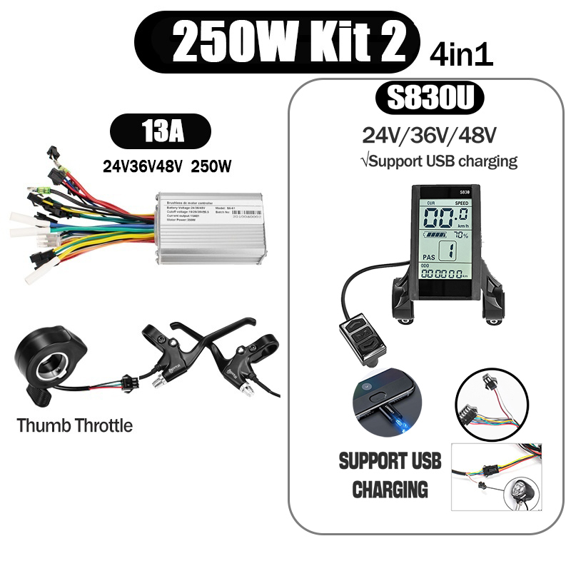Kunray S6-61 S9-61 24-48V 250/350/500W BLDC Controller Kit with LCD Display Ebike Accessories