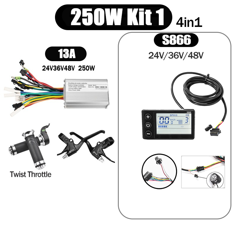 Kunray S6-61 S9-61 24-48V 250/350/500W BLDC Controller Kit with LCD Display Ebike Accessories
