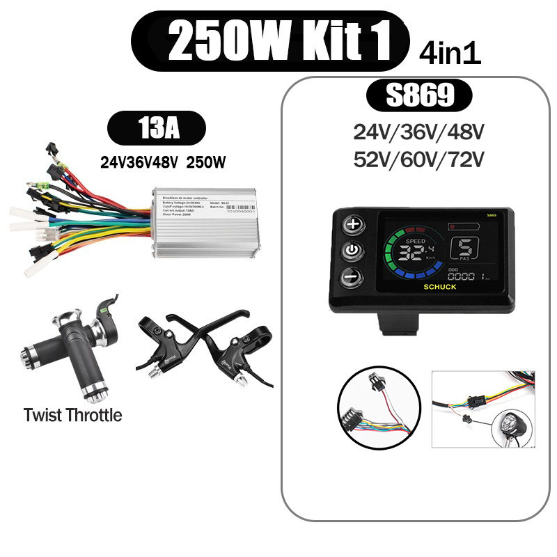 Kunray S6-61 S9-61 24-48V 250/350/500W BLDC Controller Kit with LCD Display Ebike Accessories