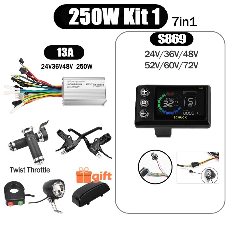 Kunray S6-61 S9-61 24-48V 250/350/500W BLDC Controller Kit with LCD Display Ebike Accessories