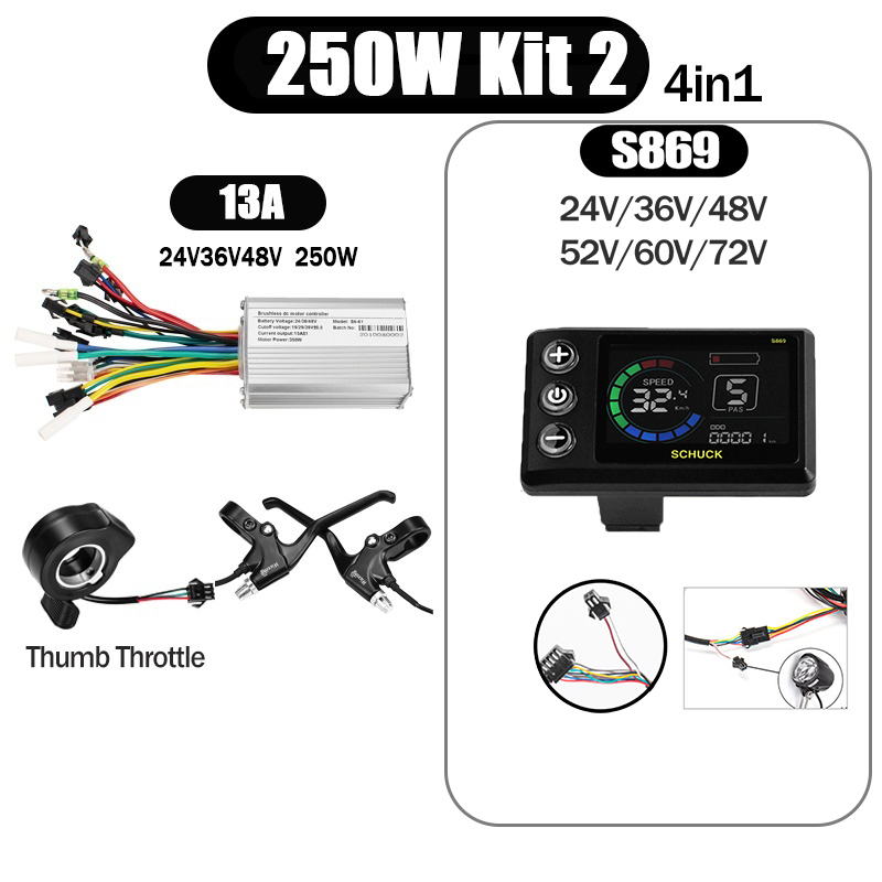 Kunray S6-61 S9-61 24-48V 250/350/500W BLDC Controller Kit with LCD Display Ebike Accessories