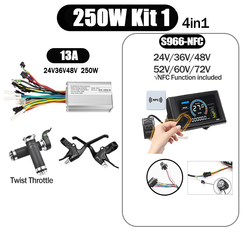 Kunray S6-61 S9-61 24-48V 250/350/500W BLDC Controller Kit with LCD Display Ebike Accessories