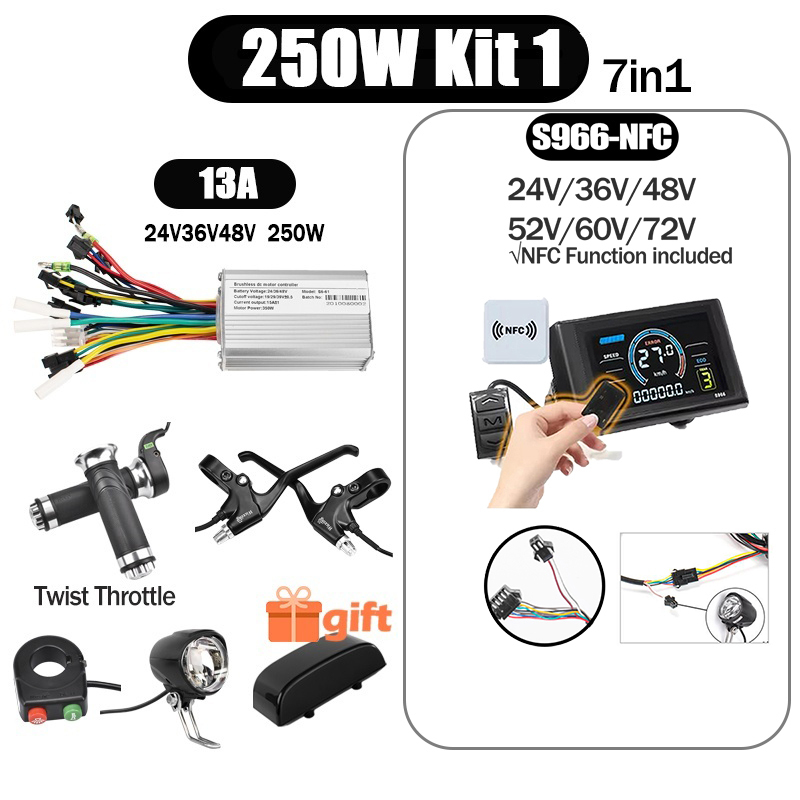Kunray S6-61 S9-61 24-48V 250/350/500W BLDC Controller Kit with LCD Display Ebike Accessories