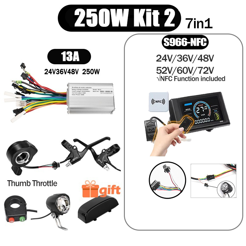Kunray S6-61 S9-61 24-48V 250/350/500W BLDC Controller Kit with LCD Display Ebike Accessories