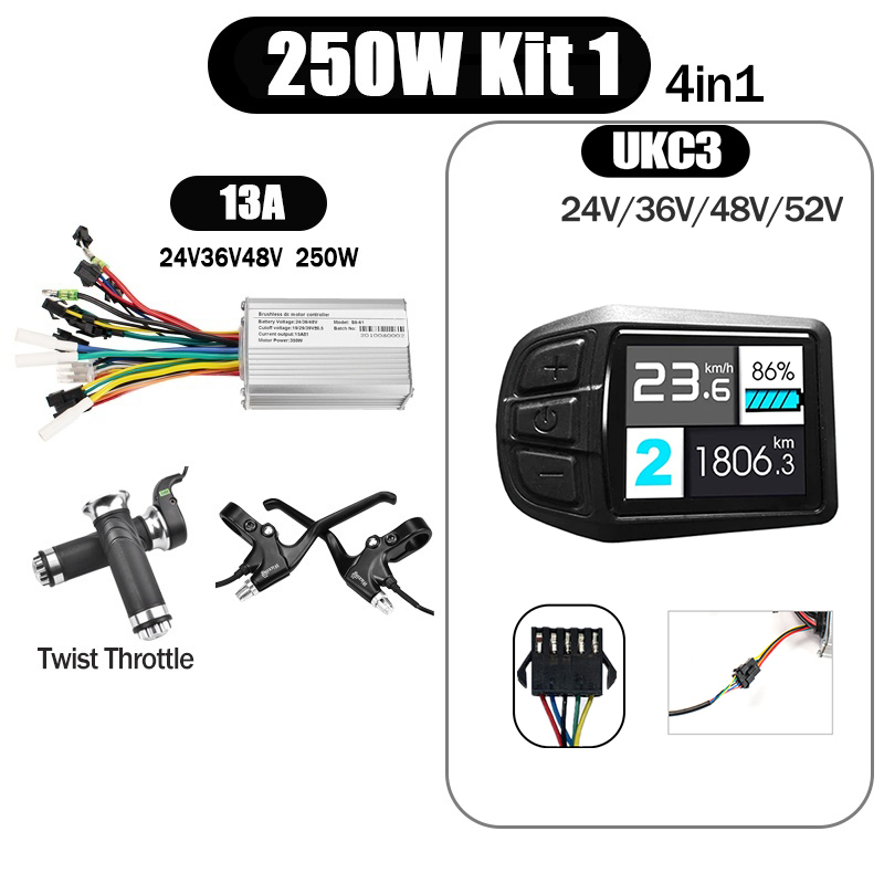 Kunray S6-61 S9-61 24-48V 250/350/500W BLDC Controller Kit with LCD Display Ebike Accessories