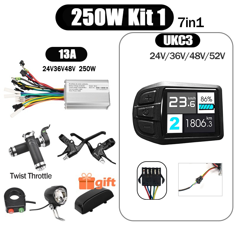 Kunray S6-61 S9-61 24-48V 250/350/500W BLDC Controller Kit with LCD Display Ebike Accessories