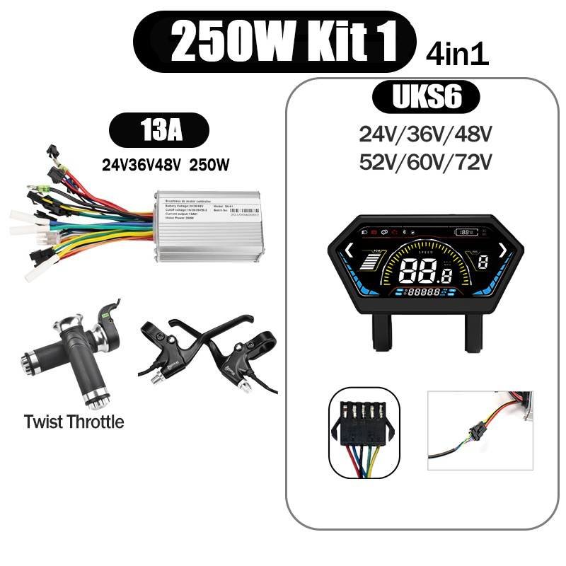 Kunray S6-61 S9-61 24-48V 250/350/500W BLDC Controller Kit with LCD Display Ebike Accessories
