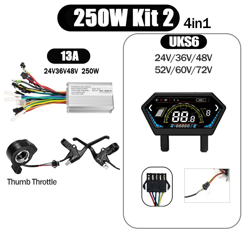 Kunray S6-61 S9-61 24-48V 250/350/500W BLDC Controller Kit with LCD Display Ebike Accessories