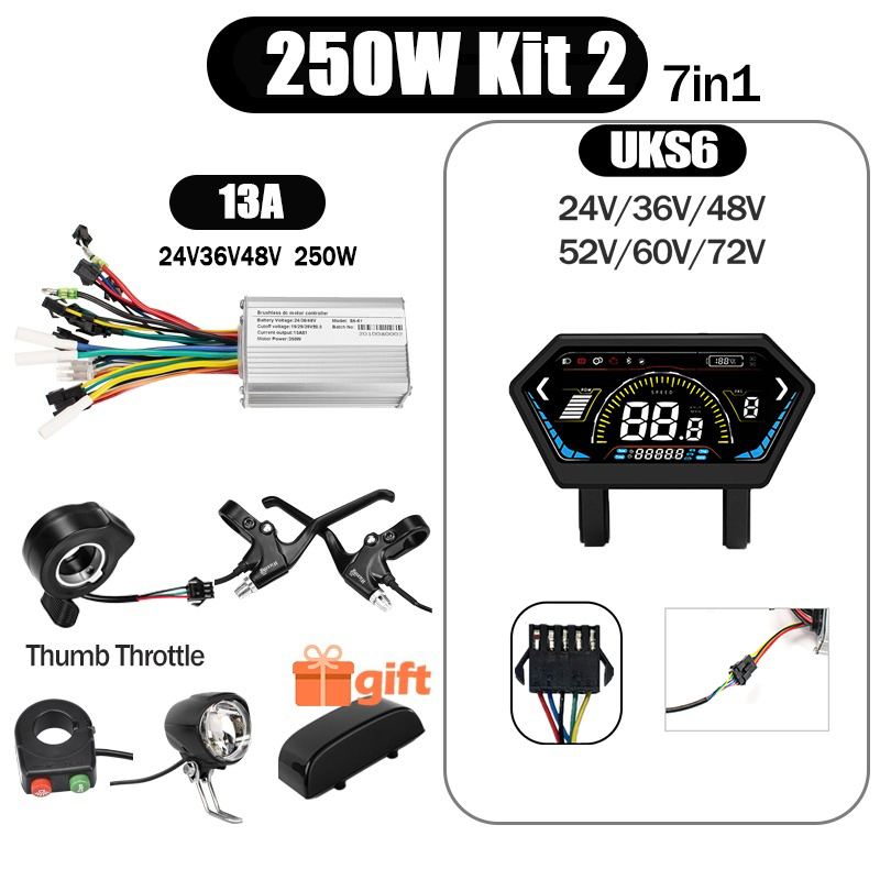 Kunray S6-61 S9-61 24-48V 250/350/500W BLDC Controller Kit with LCD Display Ebike Accessories