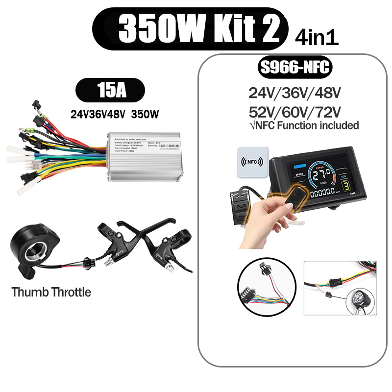 Kunray S6-61 S9-61 24-48V 250/350/500W BLDC Controller Kit with LCD Display Ebike Accessories