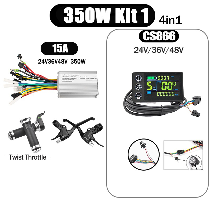 Kunray S6-61 S9-61 24-48V 250/350/500W BLDC Controller Kit with LCD Display Ebike Accessories