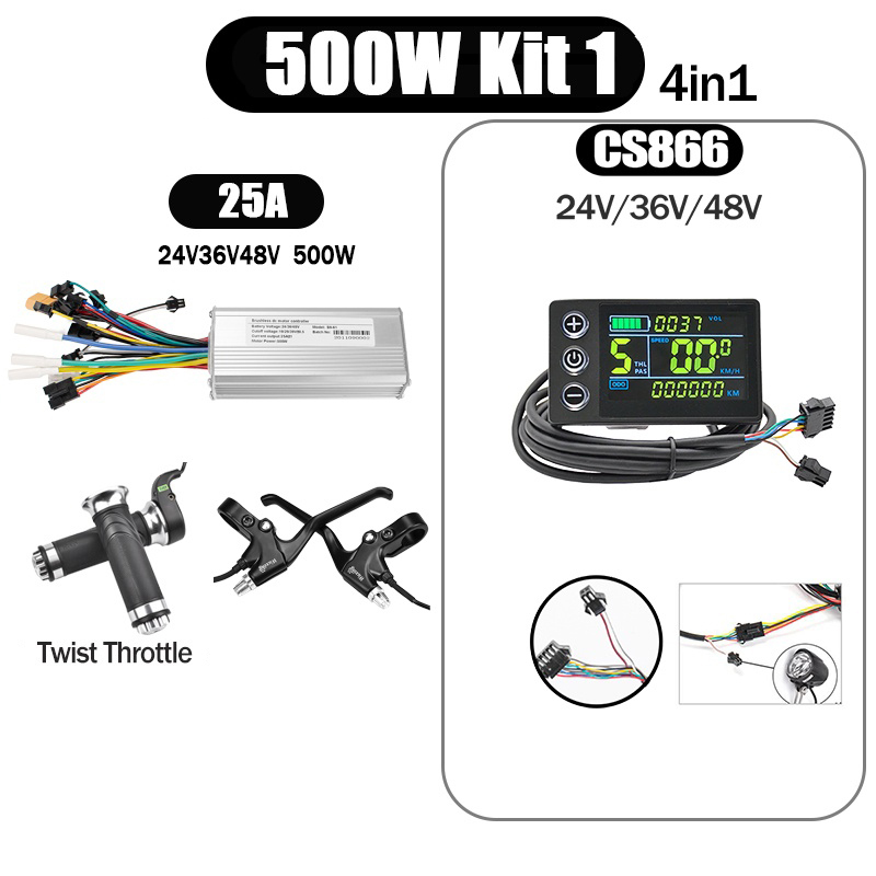 Kunray S6-61 S9-61 24-48V 250/350/500W BLDC Controller Kit with LCD Display Ebike Accessories